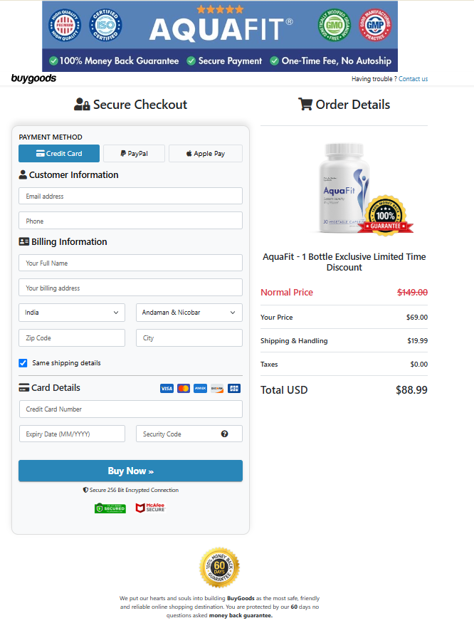 AquaFit- Secure Page